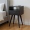 Homeroots 22" Black Solid Wood Square One Drawer Nightstand 651609 - alternate 16