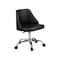Homeroots Black and Silver Faux Leather Adjustable Height Swivel Rolling Office Chair 554023 - alternate 1
