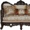 Homeroots 68in Cream And Brown Damask Chesterfield Loveseat and Toss Pillows 348218 - alternate 5