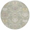 Homeroots 8' Artichoke Green Brown And Ivory Round Damask Washable Indoor Outdoor Area Rug 599390 - alternate 7