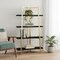 Homeroots 69" Black Stainless Steel and Wood Four Tier Etagere Bookcase 544730 - alternate 10