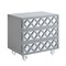 Homeroots 24" Light Gray And Mirrored Glass Wood Cutwork End Table With Three Drawers 544097 - alternate 9