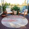 Homeroots 8' Coral And Gray Round Abstract Washable Indoor Outdoor Area Rug 617718 - alternate 8