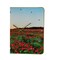 Homeroots 24" Red Blue And Gold Solid Wood and Acrylic Silent Poppies Floral Wall Clock 626579 - alternate 8