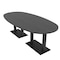 Skutchi Designs Boval Conference Table With Power Unit, 48 in W, 96 in L, Grey HAR-BOVL-48X96-DOU.BK-WA7949-NA - alternate 1