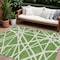 Homeroots 9' X 12' Green And Ivory Geometric Washable Indoor Outdoor Area Rug 600448 - alternate 1