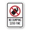 Signmission No Dumping 200 Fine, Heavy-Gauge Aluminum Rust Proof Parking Sign, 18" H, A-1824-25097 A-1824-25097 - alternate 1