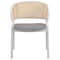 Leisuremod Ervilla Dining Chair with White Powder Coated Steel Legs and Wicker Back, Grey, 4PK ECW-20GR4 - alternate 10