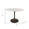 Homeroots 40" White And Black Rounded Marble And Iron Pedestal Base Dining Table 517851 - alternate 4
