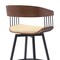Armen Living Athena 31in Swivel Walnut Wood Bar Stool in Cream Faux Leather with Black Metal LCATBAWACR30 - alternate 7