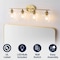 Jonathan Y Jayne 32" 4-Light Iron/Glass Cottage Rustic LED Vanity Light, Brass Gold JYL7548B - alternate 9