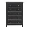 Homeroots 32" Black Wood Accent Cabinet With Five Drawers 716330 - alternate 1