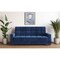 Homeroots 87" Blue Microfiber Convertible Futon Sleeper Sofa And Toss Pillows With Storage 607094 - alternate 7