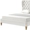 Homeroots Cream Solid Wood Twin Tufted Upholstered Linen Bed 544880 - alternate 9