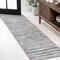 Jonathan Y Batten Modern Stripe Gray/Turquoise 2 ft. x 8 ft. Runner Rug SOR204A-28 - alternate 1