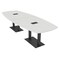 Skutchi Designs Arc Boat Conference Table, 45 in W, 120 in L, White HAR-ABOT-48x120-DOU.BK-WA7976-EBLK - alternate 1