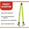 Mytee Products Tow Straps V Bridle 3 inx48 in w/ RTJ Clusters, Hi VIZ/ Green Webbing, 5400 lbs WLL, 2PK VStrap-0348RTJx2 - alternate 8