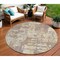 Homeroots 8' Lavender Gold And Beige Round Abstract Washable Indoor Outdoor Area Rug 597982 - alternate 1