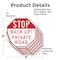 Signmission Stop Back Up! Private Road, 6 inch X 6 inch, Vinyl Decal, 5PK OC-D-5PACK-6-232 - alternate 4