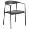 Leisuremod Kora Modern Leather Dining Arm Chair with Iron Legs in Black KCBL-21BL - alternate 1