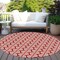 Homeroots 8' Red And Ivory Round Ogee Washable Indoor Outdoor Area Rug 601604 - alternate 9