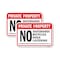 Signmission Private Property No Skateboards Bicycles Dogs Loit 2, 18'' X 24'' 2 Signs, Heavy Gauge Aluminum, 2PK A-1824-2PACK-24840 - alternate 1