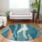 Homeroots 8' Teal Blue Copper And Ivory Round Abstract Washable Indoor Outdoor Area Rug 601010 - alternate 9