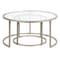 Homeroots Set of Two 35" Silver Glass And Steel Round Nested Coffee Tables 520945 - alternate 9