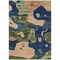 Homeroots 9' X 12' Navy Blue Gold And Olive Green Abstract Washable Indoor Outdoor Area Rug 630607 - alternate 7