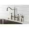 Kingston Brass Bridge Kitchen Faucet with Brass Sprayer, Polished Nickel KS1276BPLBS - alternate 6