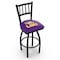 Holland Bar Stool Co 36" Blk Wrinkle Louisiana State Swivel Bar Stool, Jailhouse Back L01836LaStUn - alternate 1