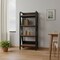 Homeroots 56" Black And Brown Metal and Wood Four Tier Etagere Bookcase 683394 - alternate 5