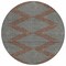 Homeroots 8' Brown And Aqua Round Geometric Washable Indoor Outdoor Area Rug 598730 - alternate 6