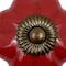 Homeroots Set of Six Red Floral Knob Ceramic Drawer Pull Knobs, 6PK 635767 - alternate 3