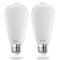 Bulbrite 9 Watt LED ST18 Light Bulbs, Warm Dimming 3000K Soft White, 1800K Candlelight, 800 Lumens, 2PK 862889 - alternate 1
