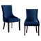 Homeroots Set of Two Tufted Navy Blue and Espresso Upholstered Velvet Dining Side Chairs 543528 - alternate 9