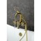 Kingston Brass 7" Center Deck-Mount Clawfoot Tub Faucet with Hand Shower, Brushed Brass AE8407RX - alternate 5