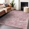 Homeroots 8' X 10' Pink And Gray Damask Washable Indoor Outdoor Area Rug 603782 - alternate 9