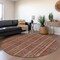 Homeroots 8' Blush Burgundy And Pink Round Striped Washable Indoor Outdoor Area Rug 615033 - alternate 9