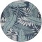Homeroots 8' Navy Blue And Ivory Round Floral Indoor Outdoor Area Rug 572837 - alternate 1