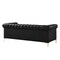 Homeroots 84" Black Faux Leather Manufactured Wood Sofa 543959 - alternate 8