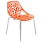 Leisuremod Modern Asbury Dining Chair with Chromed Legs, Orange AC16OR - alternate 1