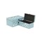 Homeroots Set of Two Blue And White Wood And Mirrored Glass Box With Lid, 2PK 489376 - alternate 1