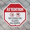 Signmission Attention No Food or Glass Allowed, 6 inch X 6 inch, Plastic Sign, 2PK OC-P-2PACK-6-19 - alternate 7