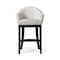 Homeroots 40" White and Black Fabric and Solid Wood Bar Height Swivel Bar Chair 632504 - alternate 6