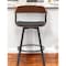 Homeroots 27" Black Faux Leather And Metal Swivel Low Back Counter Height Bar Chair 534449 - alternate 1