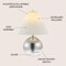 Jonathan Y Louisa 22.5" Mid-Century Modern Round Glass/Iron Pleated Shade LED Table Lamp, Smoke Gradient/Chrome JYL1139A - alternate 7