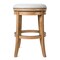 Homeroots 30" Sand and Oak Fabric and Solid Wood Backless Bar Height Swivel Bar Chair 632386 - alternate 4