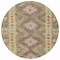 Homeroots 8' Green Round Geometric Washable Indoor Outdoor Area Rug 607442 - alternate 9