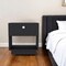 Homeroots 20" Black Wood One Drawer Nightstand 526156 - alternate 13